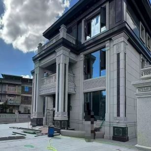 吉安 别墅干挂，芝麻白与芝麻黑完美配合