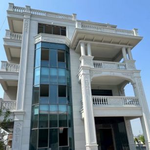 吉安 芝麻白花岗岩别墅外墙干挂效果展示