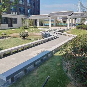 吉安 芝麻灰小区坐凳&栏杆安装效果