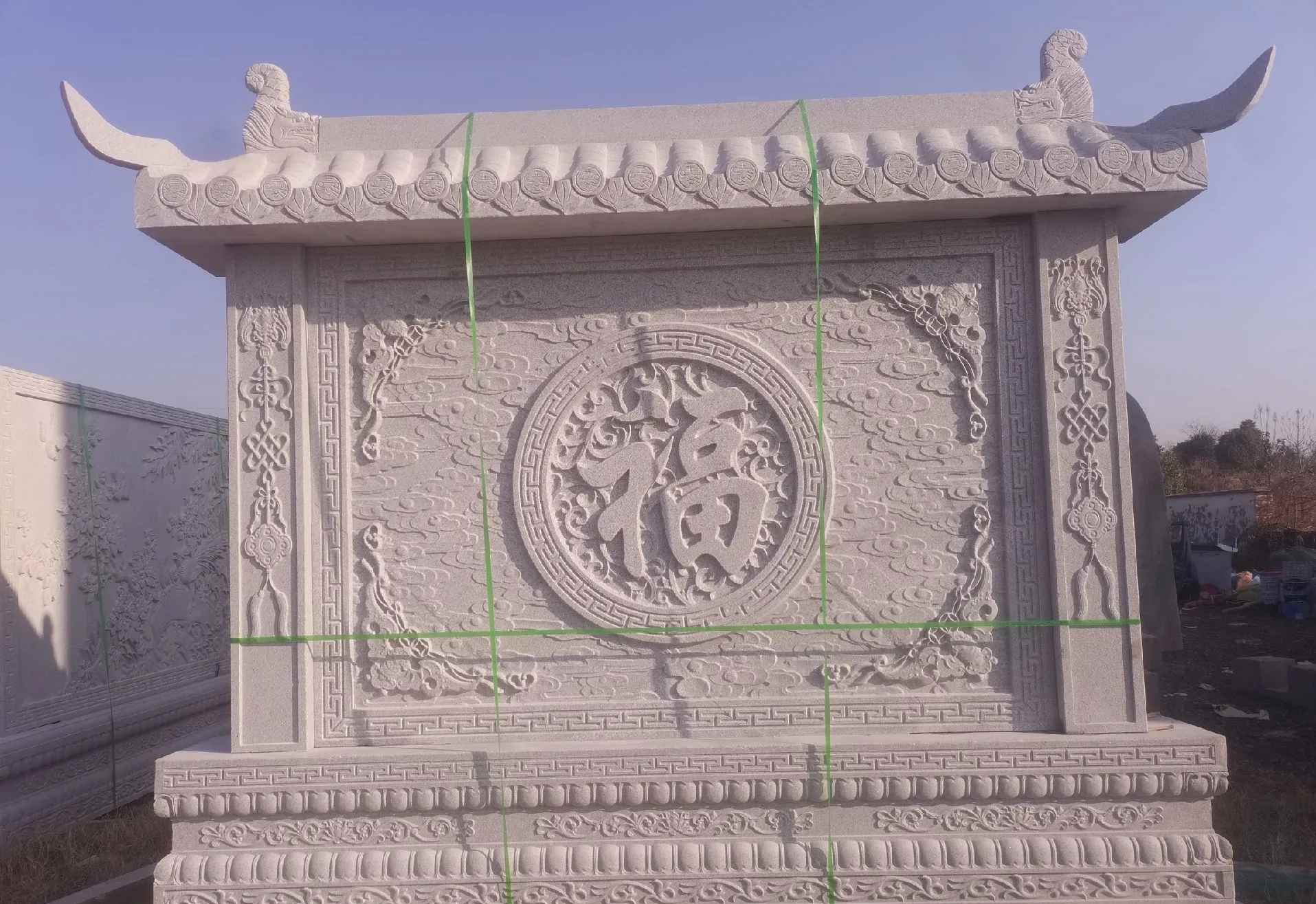 吉安 芝麻白花岗岩屏风，照壁，影壁