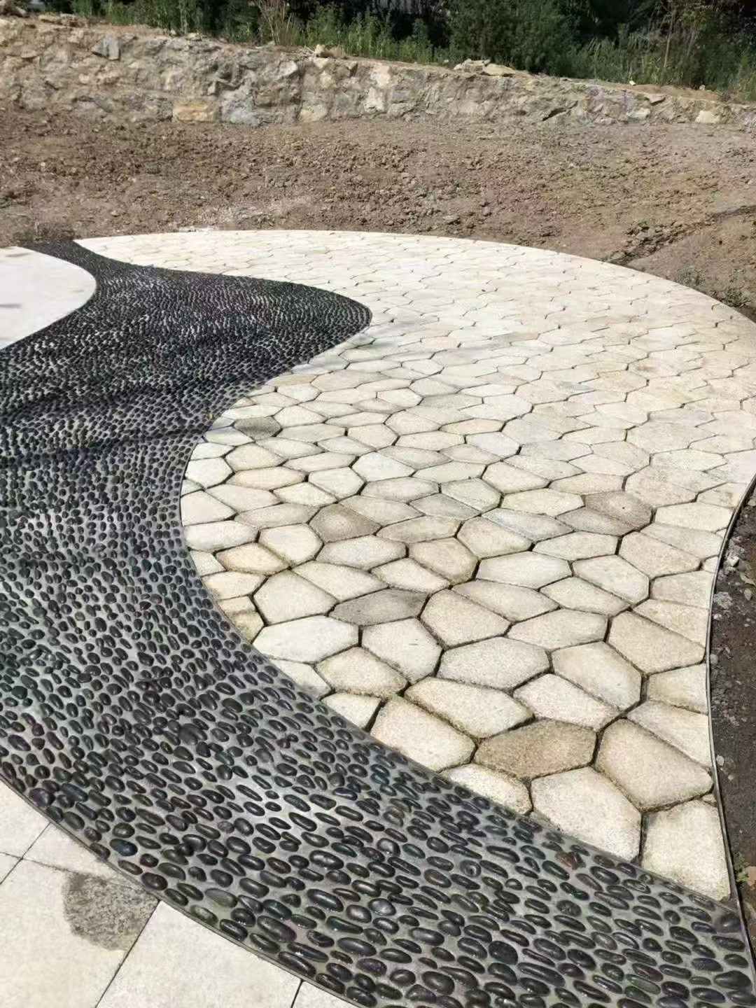 吉安 黄金麻冰裂缝室外铺装效果完美展示